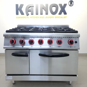Bếp Gas 6 Họng Kèm Lò Nướng Điện