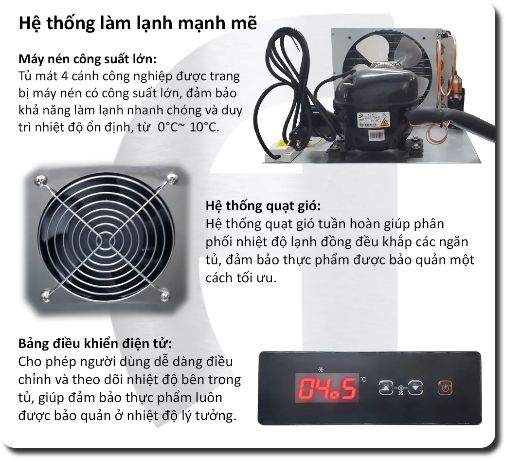 Tủ Mát 4 Cánh KaiFridge