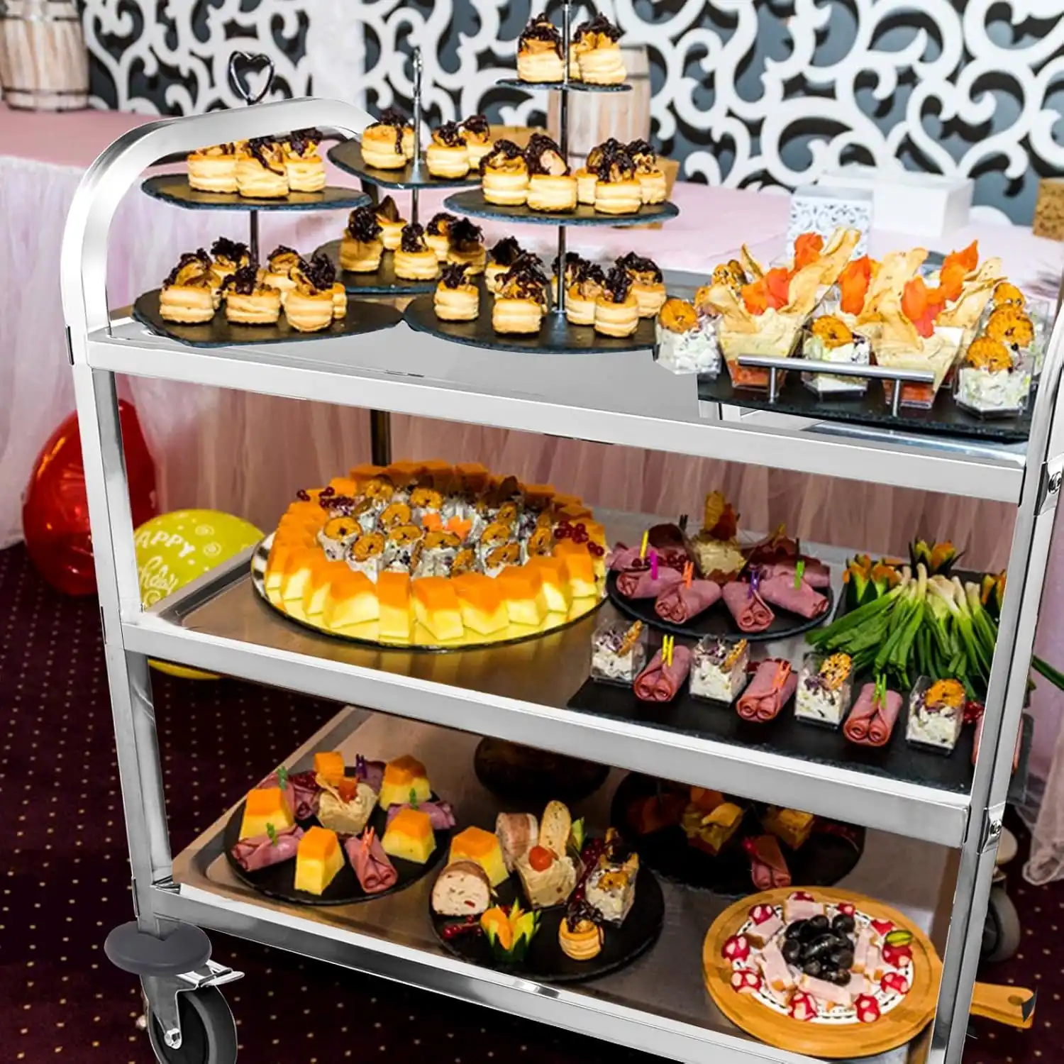 Xe Đẩy Inox 3 Tầng