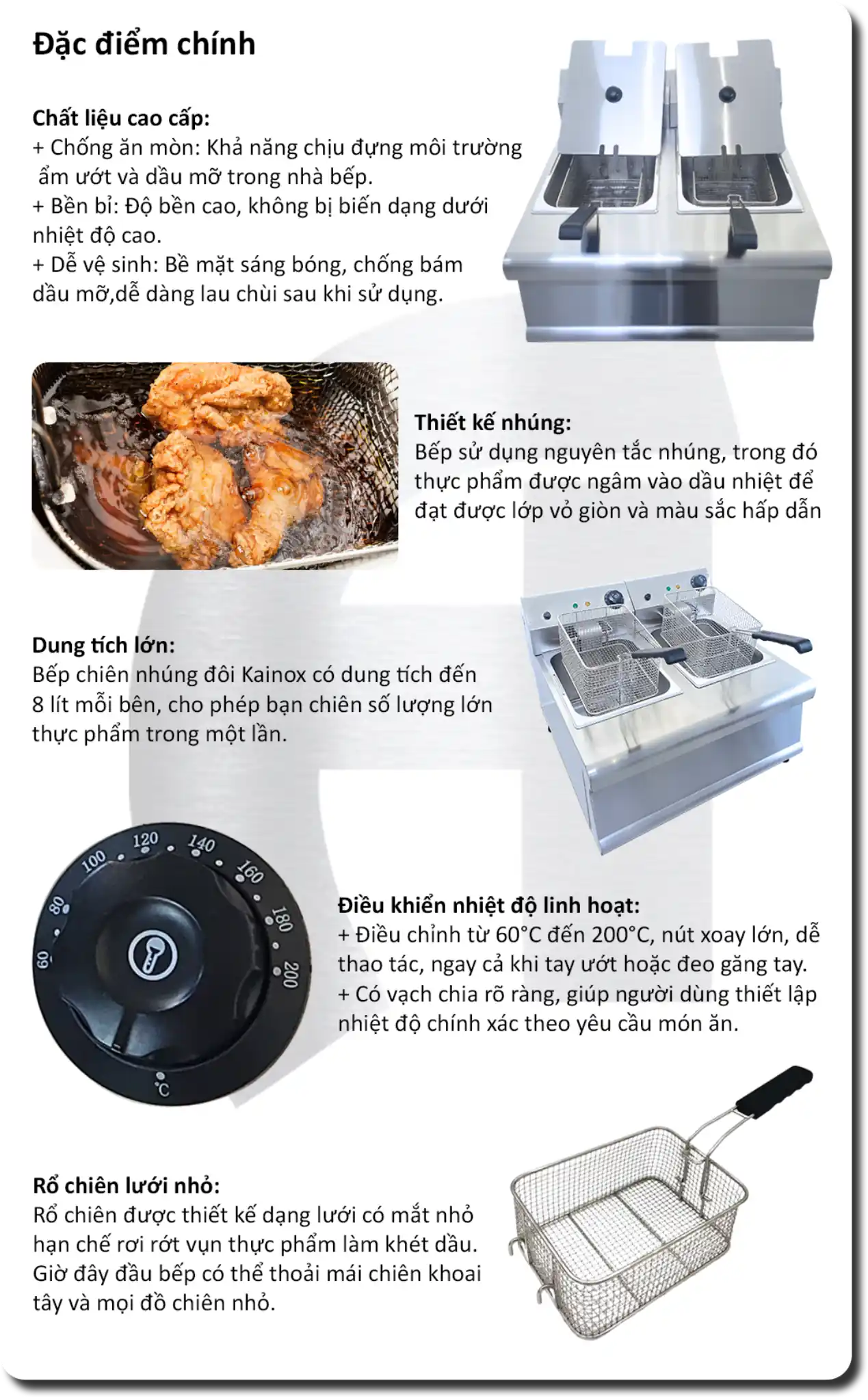 Bếp chiên nhúng đôi điện để bàn