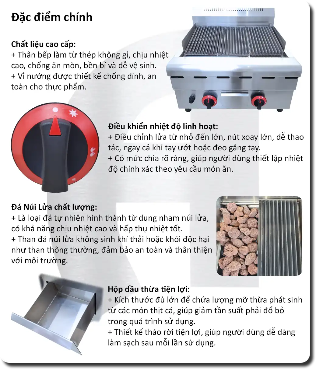 Bếp Nướng Than Nhân Tạo Gas để Bàn KaiCook