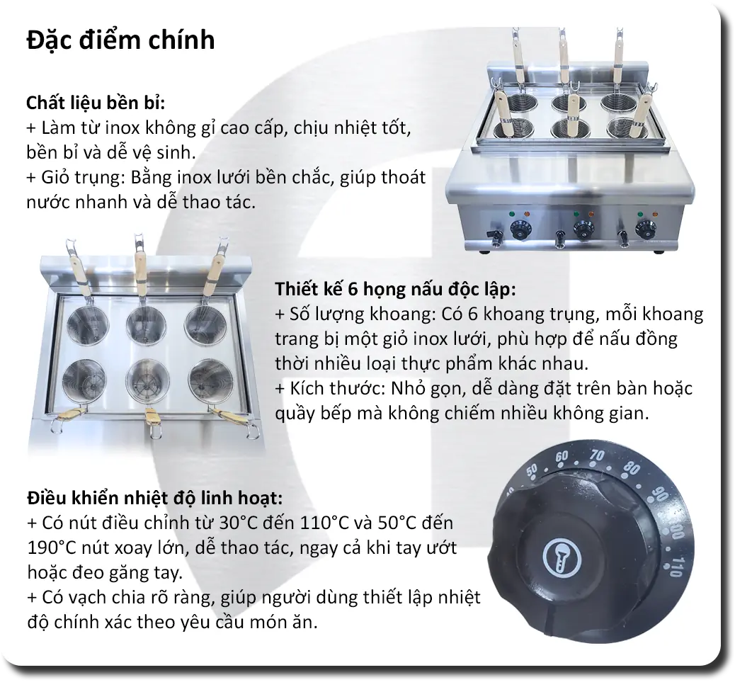 Bếp Trụng Mì Điện để Bàn KaiCook