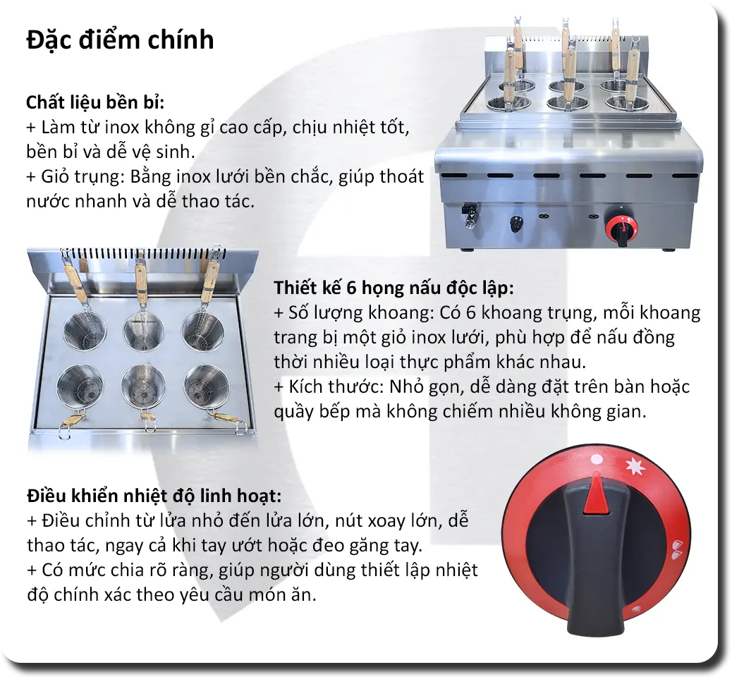 Bếp Trụng Mì Gas để Bàn KaiCook