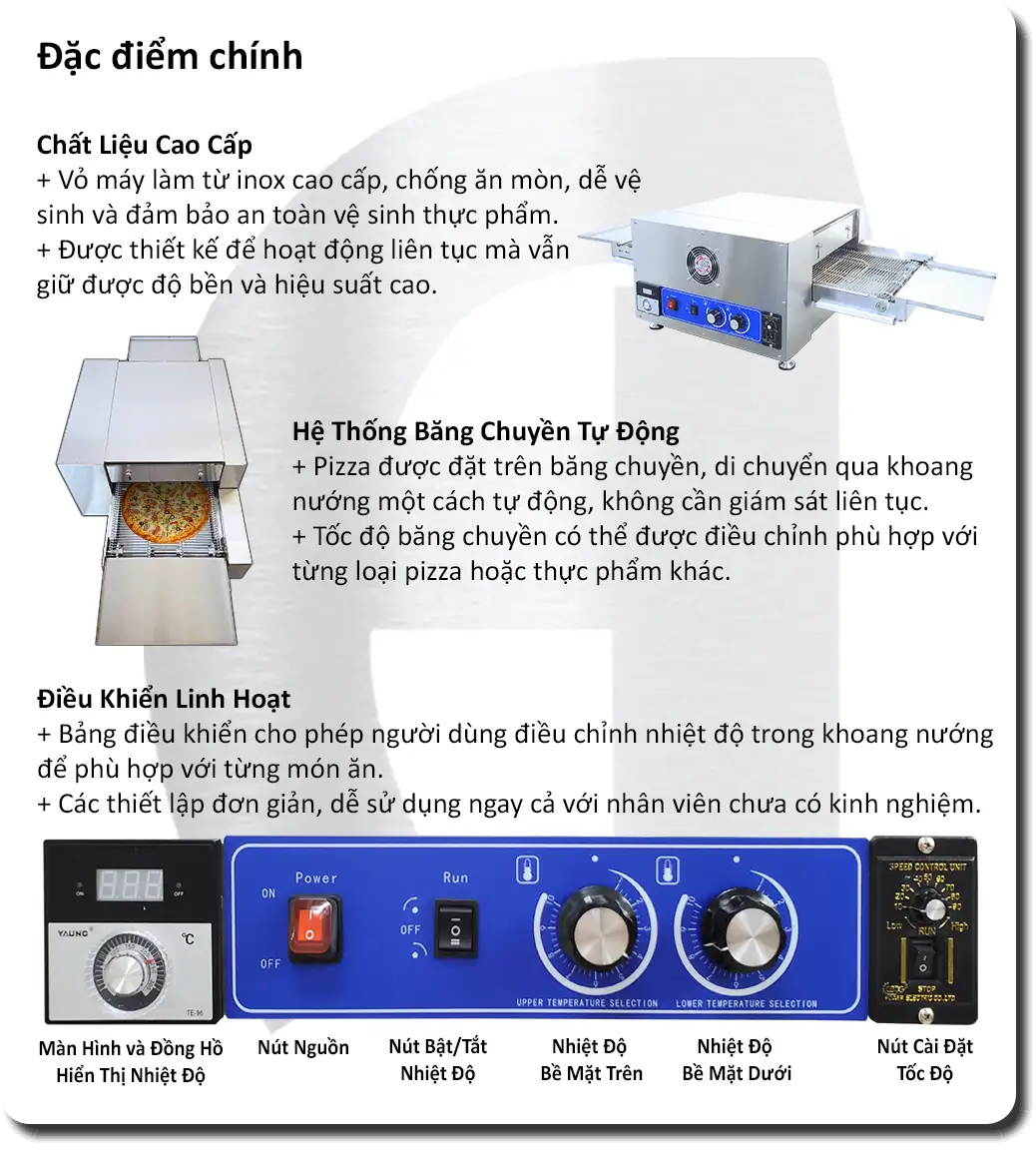 Lò Nướng Pizza Băng Chuyền KaiCook