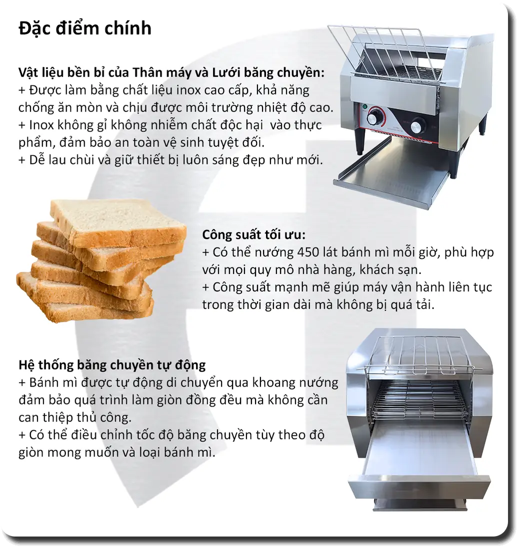 Máy Nướng Bánh Mì Băng Chuyền KaiCook