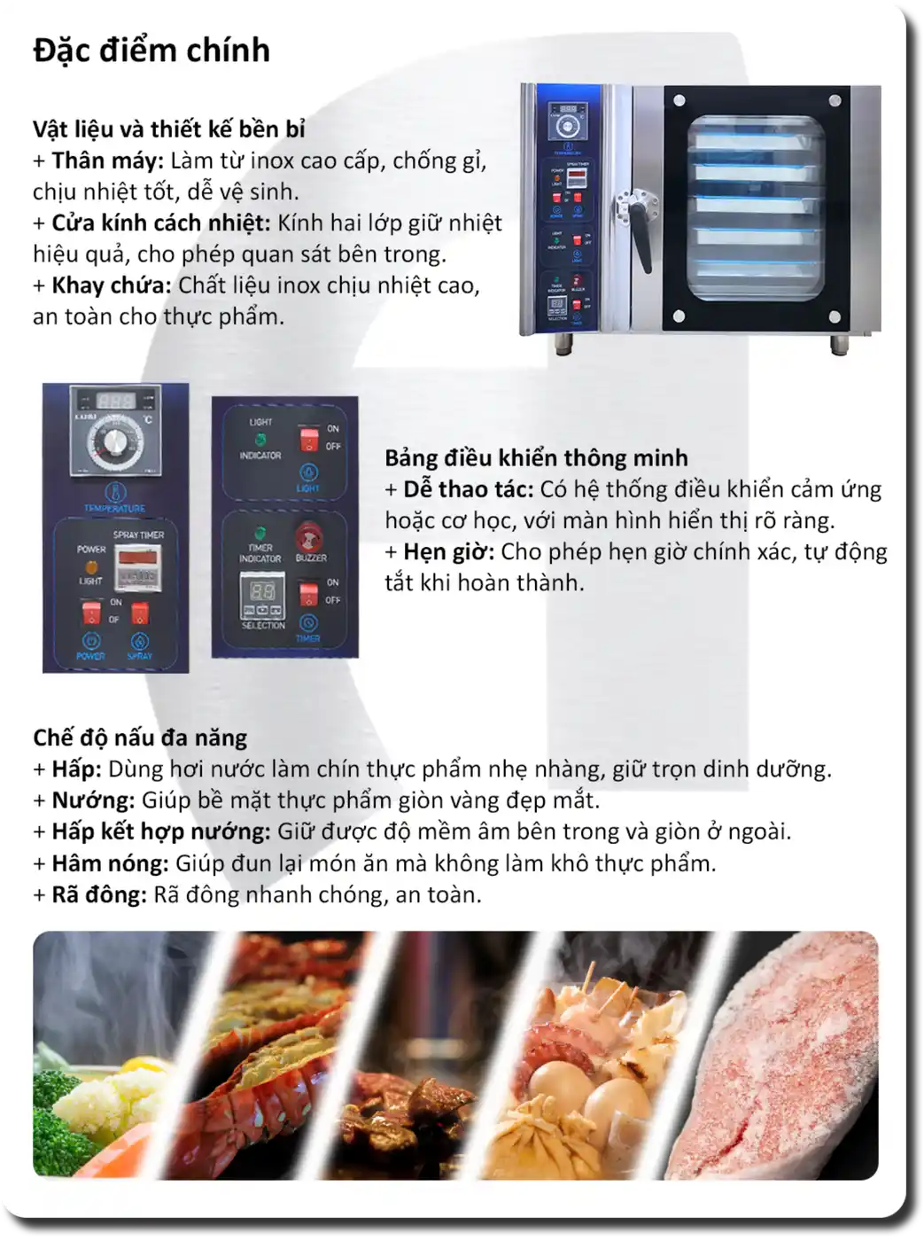 Lò hấp nướng đa năng 5 khay KaiCook