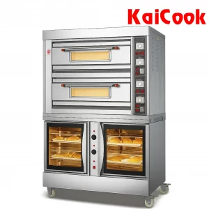 Lò Nướng 2 Tầng 4 Khay có Tủ Ủ Bột KaiCook