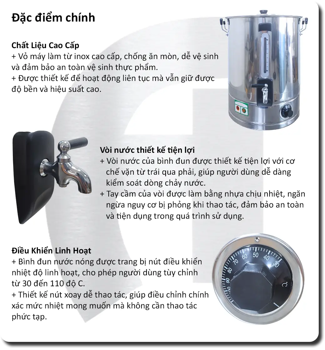 Bình Đun Nước Nóng 40 Lít KaiCook