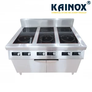 Bếp Âu 6 Họng Điện Từ 5kW có Tủ