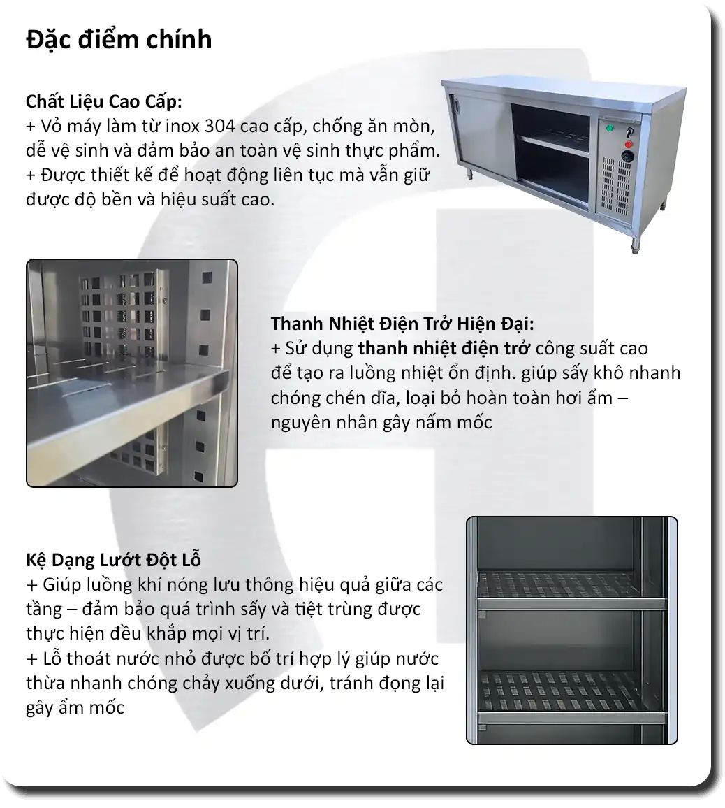 tủ sấy chén dĩa ngang