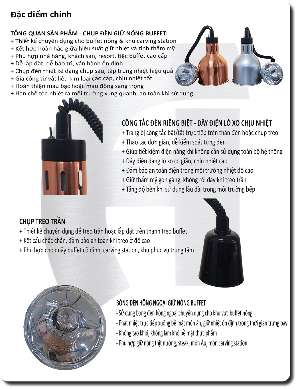 ĐÈN GIỮ NÓNG BUFFET HỒNG NGOẠI