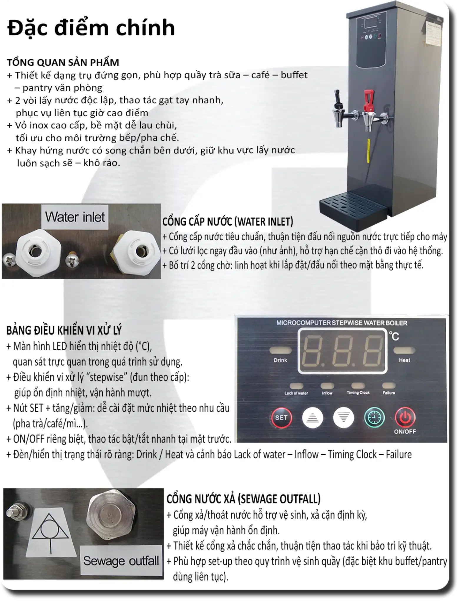 MÁY ĐUN NƯỚC NÓNG TỰ ĐỘNG 2 VÒI