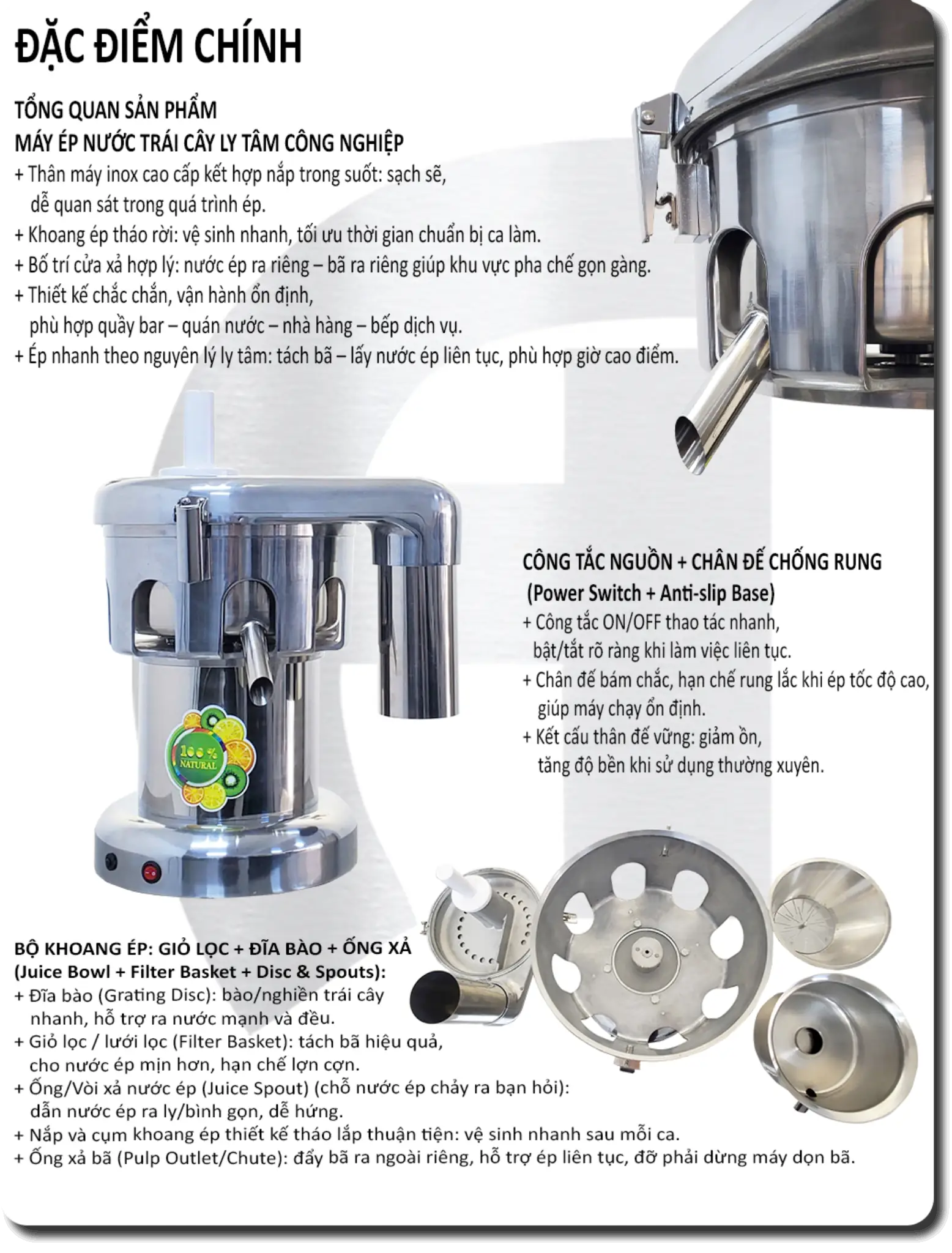 MÁY ÉP NƯỚC TRÁI CÂY LY TÂM CÔNG NGHIỆP