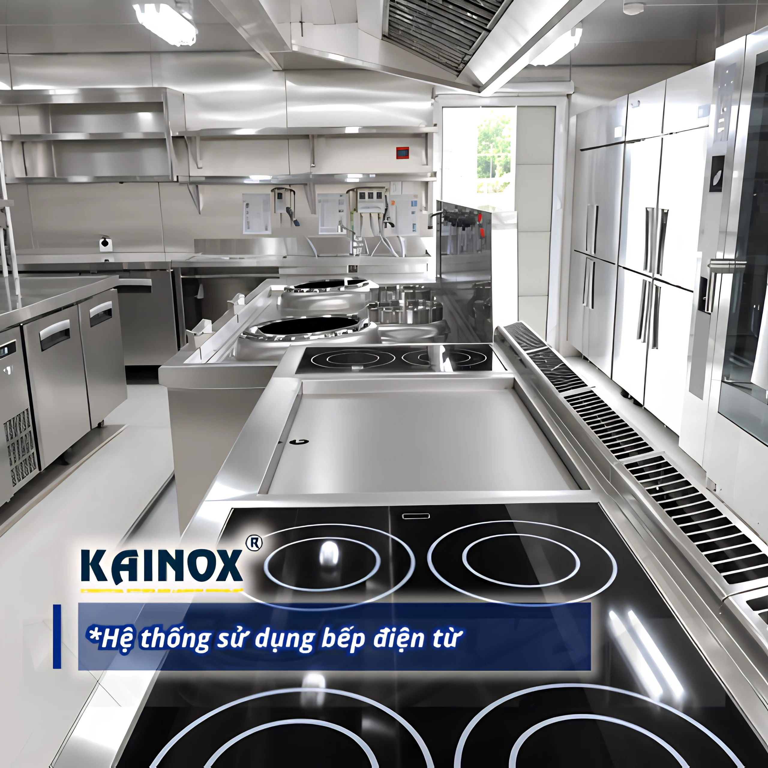 Hệ thống bếp sử dụng bếp điện từ KAINOX