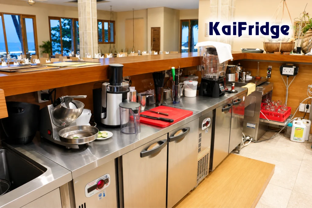 Bàn mát tại quầy bar buffet thực tế KaiFridge