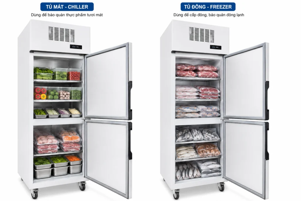 Tủ mát tủ đông mô phỏng bảo quản lạnh KaiFridge