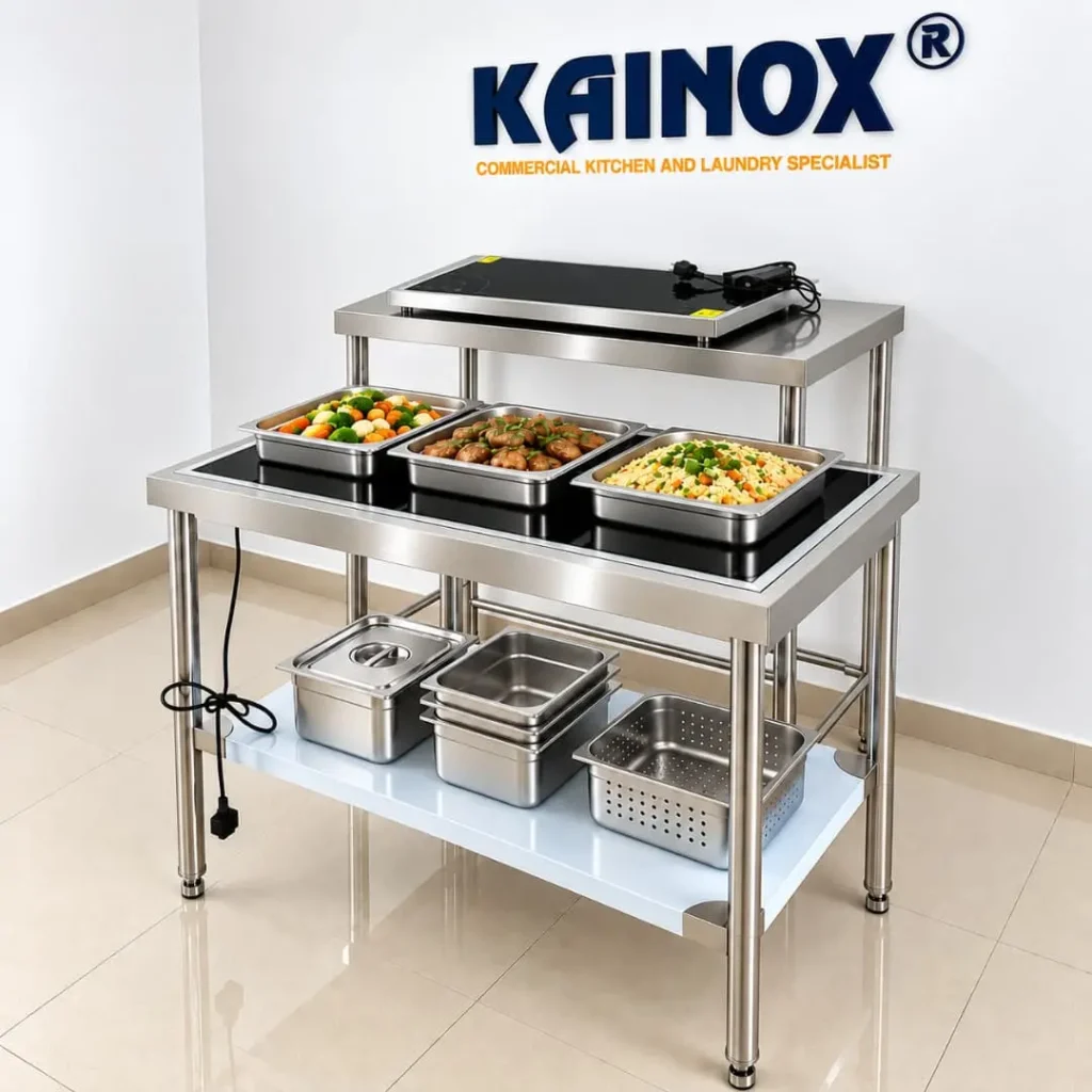Kệ bếp hâm âm quầy thiết kế KAINOX