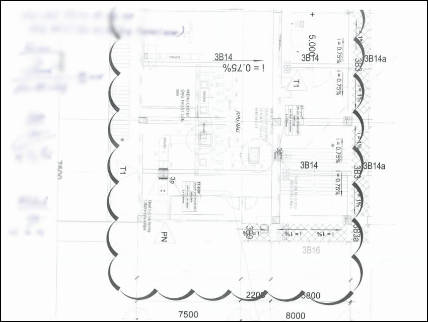 Bản vẽ bố trí lắp đặt thiết bị ống hút khói của KAINOX